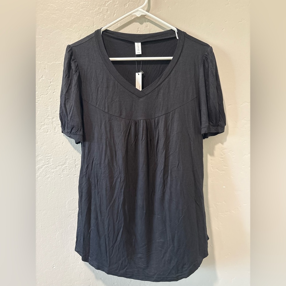 Kuotai Black Short Sleeve Top